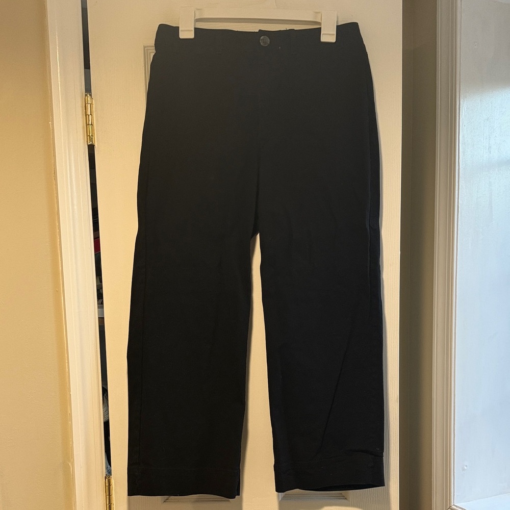 Women’s wide leg black ankle pants